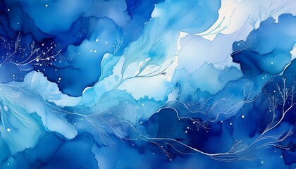 a stunning blue watercolor texture perfect for backgrounds prints and digital art projects conveying calm and depth