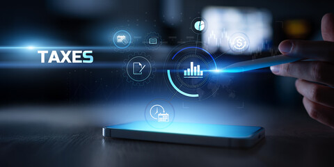 Digital Tax Calculation and Financial Reporting Tools Displayed on a Virtual Interface.