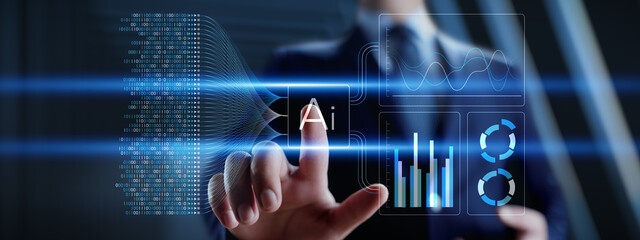 Artificial Intelligence Data Analysis and Machine Learning Insights Visualization for Business Technology.