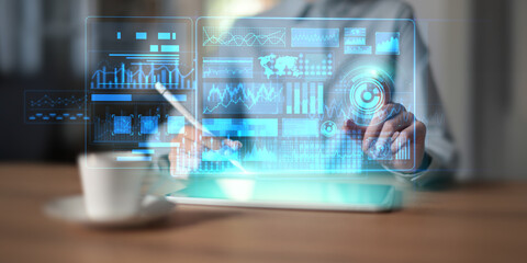 Virtual Dashboard for Data Visualization and Interactive Analytics Tools.