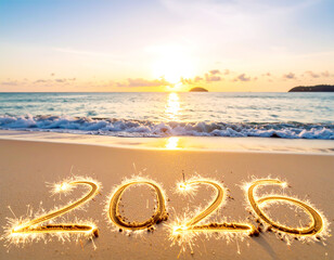 Auf ins Jahr 2026 am Strand 