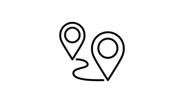 Pin map route marker icon animation for location, place, travel, way, street, direction, destination, position, point, address and other
