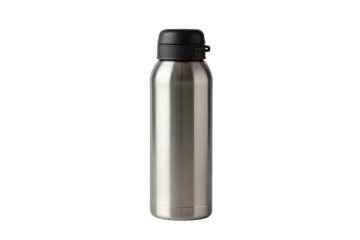 Stainless Steel Thermos Bottle with Black Lid