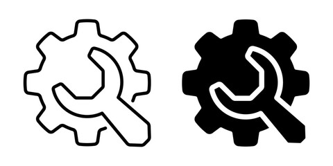 Technology maintenance and troubleshooting icon. Silhouette and line style.