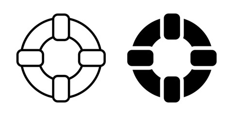 Obraz premium Life buoy icon for safety and rescue. Linear and silhouette style.