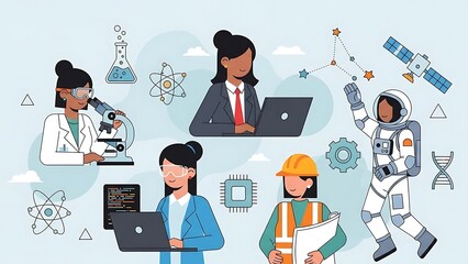 Diverse professionals in science and technology