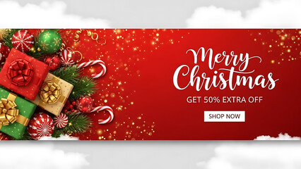 Merry christmas sale banner