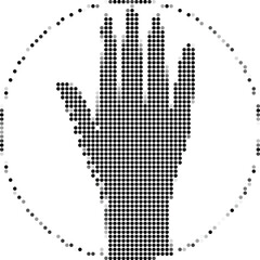 Halftone Hand Icon Design Element Vector Illustration