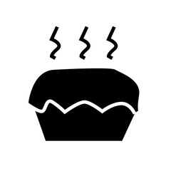 vector illustration of a pie cake glyph icon
