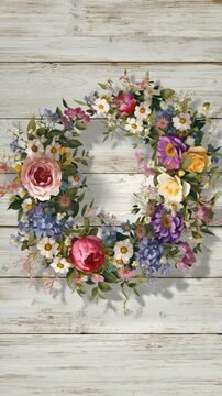 Farbenfroher Blumenkranz