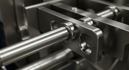 Industrial Machinery Detail - Precision Metal Components Interlocking.