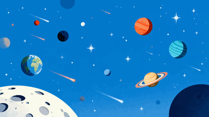 Space planets stars and moon © Scuti