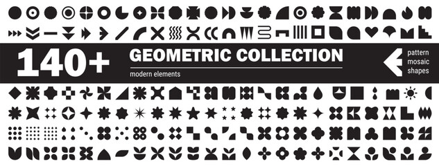 Abstract set y2k shape and basic geometric forms for modern logo design.
