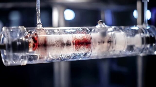 Medium shot focusing on a longlasting dialysis membrane device capturing its durable build and advanced materials ensuring extended operational life.