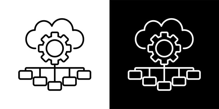 classification icon set in black and white outline vector illustration
