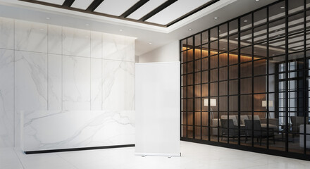 An image of a Rollup Banner on a Public Space