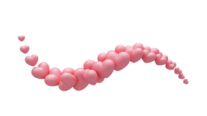 Obraz premium Pink hearts floating isolated on transparent background