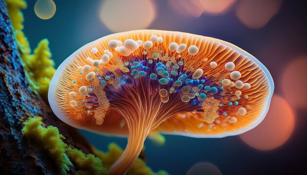 Hymenophore Of A Saprotrophic Lamellar Fungus Where Spores Are Formed For Reproduction Ukraine