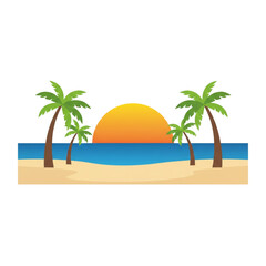 Obraz premium Tropical sunset by the sea