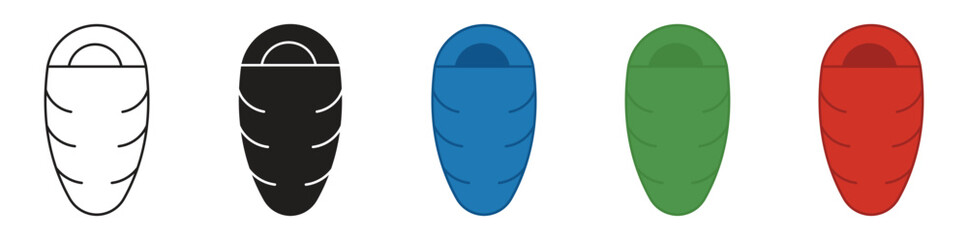 Sleeping Bag icon collection, vector illustration.