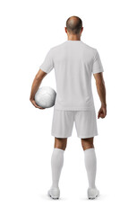 An image of a Soccer Player with Uniform isolated on a white background