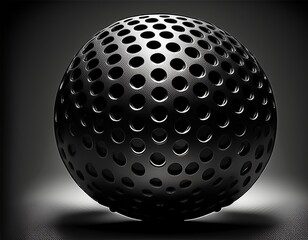 black silhouette of a pickleball with perforated pattern