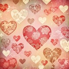Valentines Day Hearts Pattern Background Design Romantic.