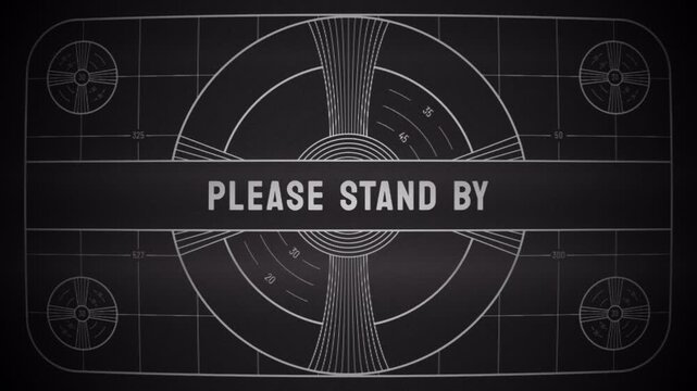 Please stand by tv test pattern retro vintage broadcast. 4k animation video