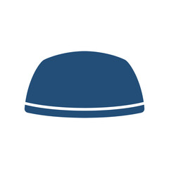 Fototapeta premium Stylized blue prayer cap icon, an essential accessory for devotion and spiritual reflection during Ramadhan, representing faith and worship