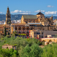Fototapeta premium Cordoba, Spain. Roman bridge. Mezquita and Alcazar 