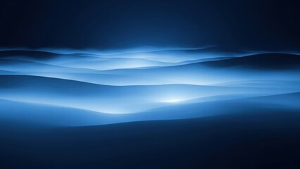Abstract blue waves and flowing forms create a dynamic and ethereal landscape of light and shadow evoking calmness