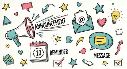 Announcement Reminder Message Email Communication Illustration.
