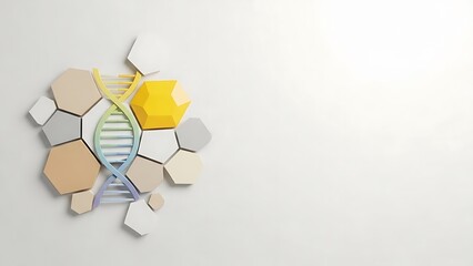Paper hexagons with dna strand