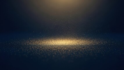 A softly illuminated dark background featuring a concentrated cluster of golden sparkling dust particles creating a magical effect