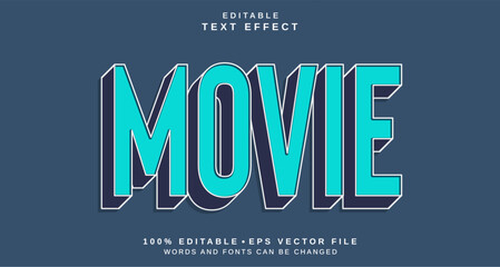 Fototapeta premium Editable text style effect - Movie text style theme.