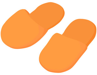 オレンジ色のシンプルなスリッパのイラスト ベクター素材