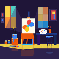 vector illustration of living room