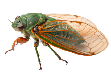 Cicada Insect Close-Up with Transparent Wings