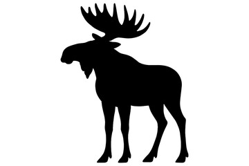 Fototapeta premium Moose vector illustration, Moose Silhouette Graphics – Nature & Wildlife Design Set