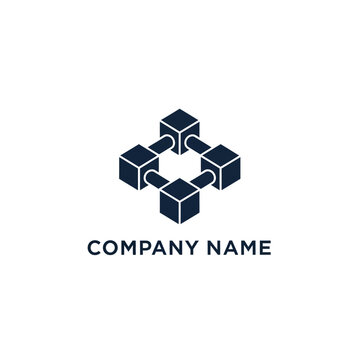 Corporate Logo Design with Cubes Symbol.