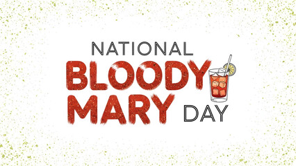 Celebrate national bloody mary day with this festive illustration featuring the iconic cocktail illustration