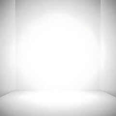 Empty white room with spotlight on clean background