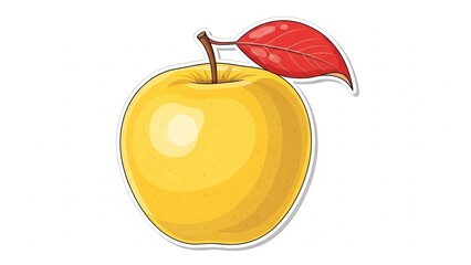 美しい黄色のリンゴの絵