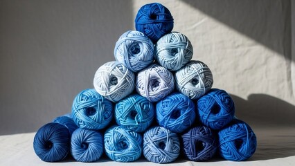 青糸玉が美しく積まれる