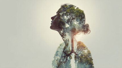 green trees inside human lungs