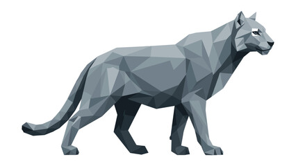 Geometric panther design in low poly style