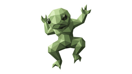 Obraz premium Geometric low poly frog design with faceted 3d style