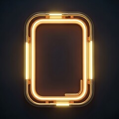Glowing neon light frame on dark background