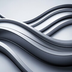 Modern metallic waves in sleek silver and gray design