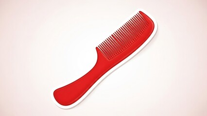 赤い櫛が鮮やかに置かれる